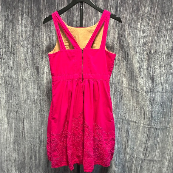 Anthropologie Moulinette Soeurs Rhododendron Pink Eyelet Dress Sz 10 - Picture 2 of 12